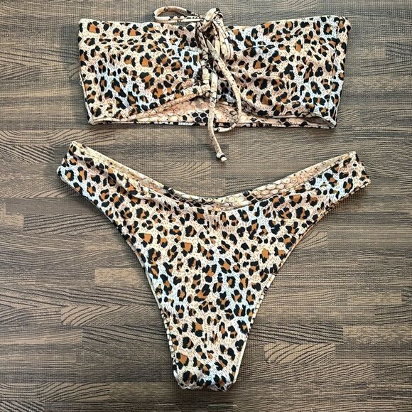 Snake animal print reversible NEW bikini - Picture 1 of 3